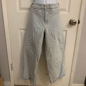 Light Wash Denim Wide Leg Culotte Jean